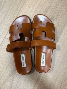 Steve Madden Mayven Leather Slide Sandals